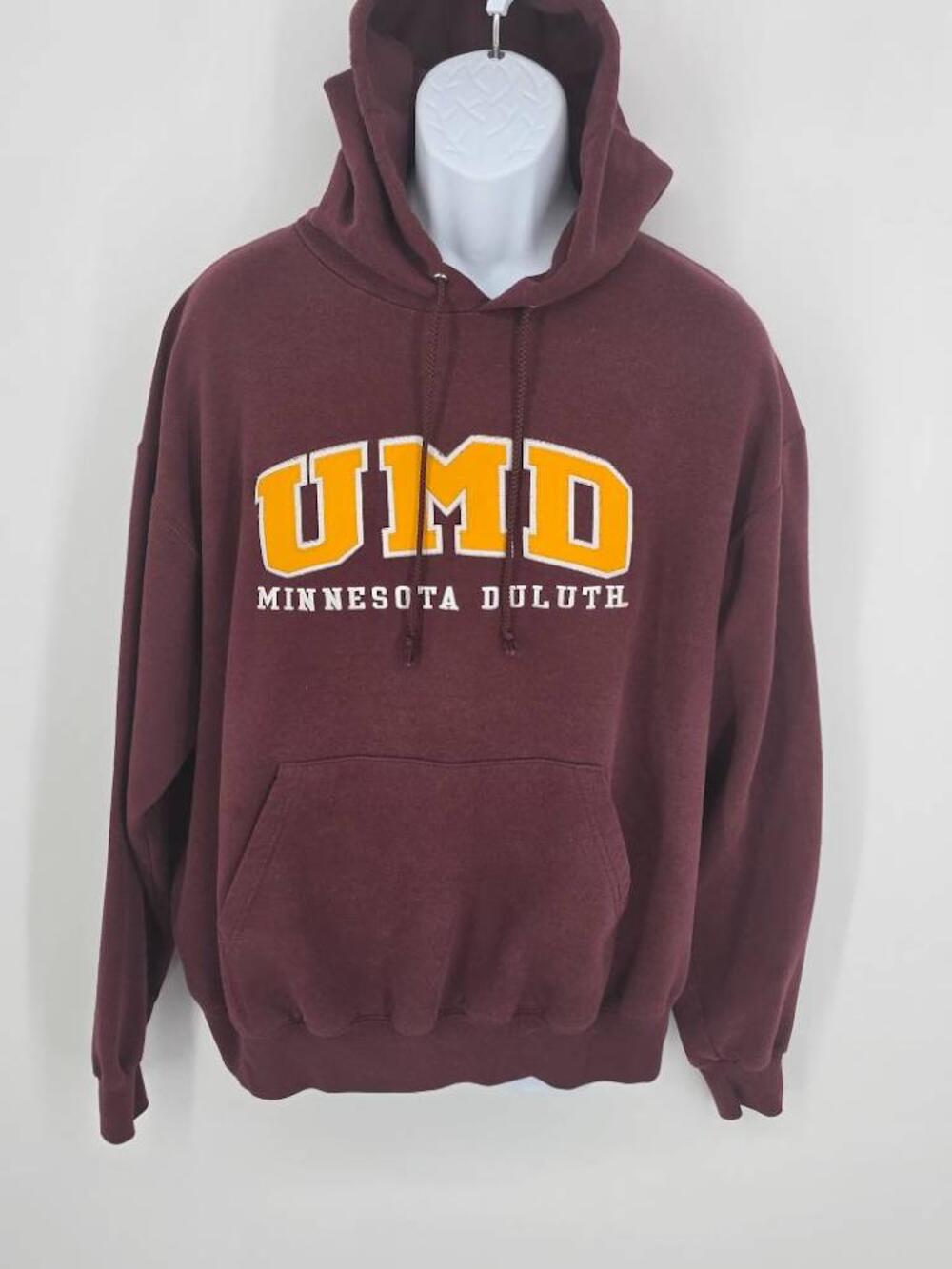 Champion Vintage Mens XL UMD Minnesota Duluth Hoodie Sweatshirt Maroon Y2K